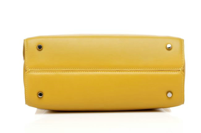 dior bar medium top handle bag calfskin 0906 lemon yellow